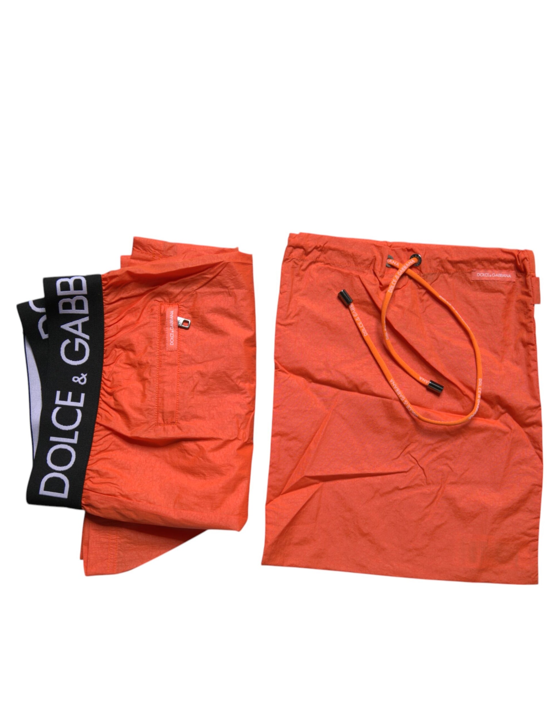 Orange Logo Beachwear Shorts Men 2Pc Swimwear