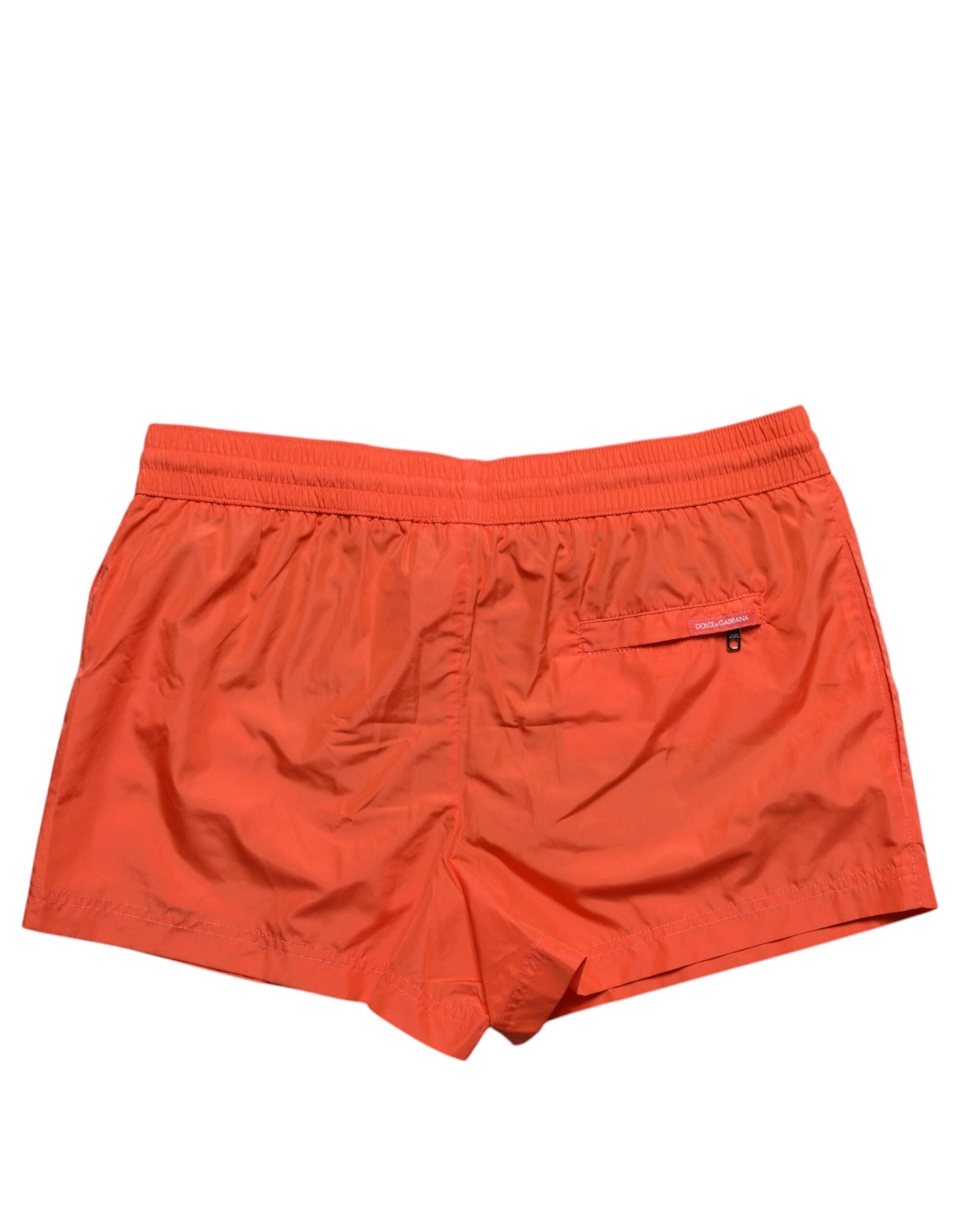 Orange Polyester Beachwear Shorts 2Pc Swimwear