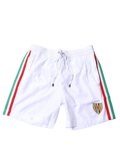 White Stripes Beachwear Shorts 2 Pc Swimwear