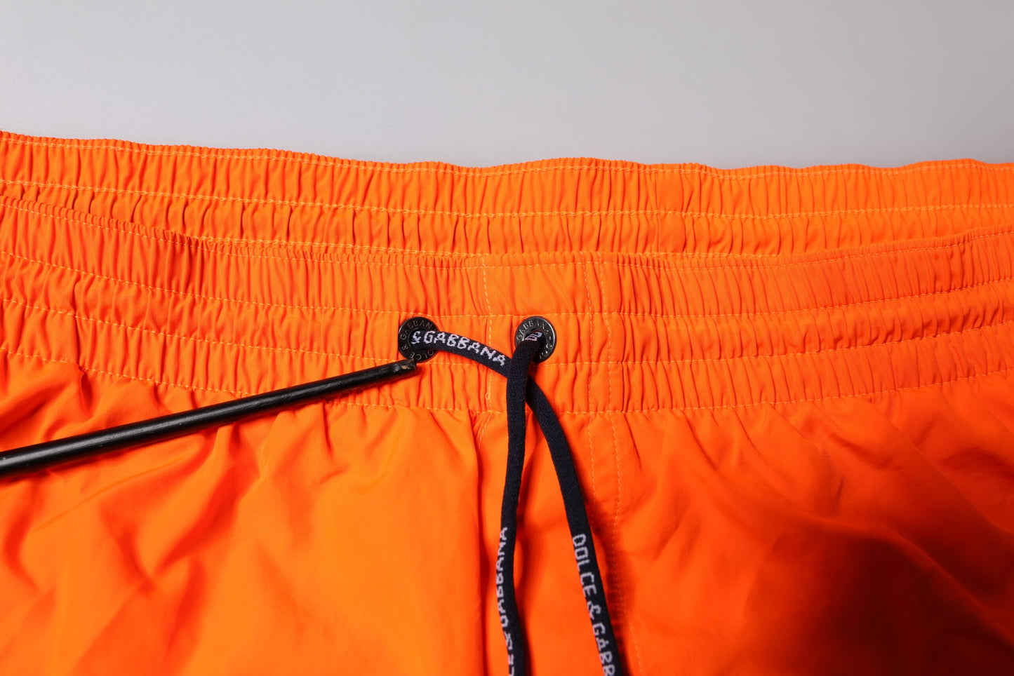 Orange Polyester Beachwear Shorts 2Pc Swimwear