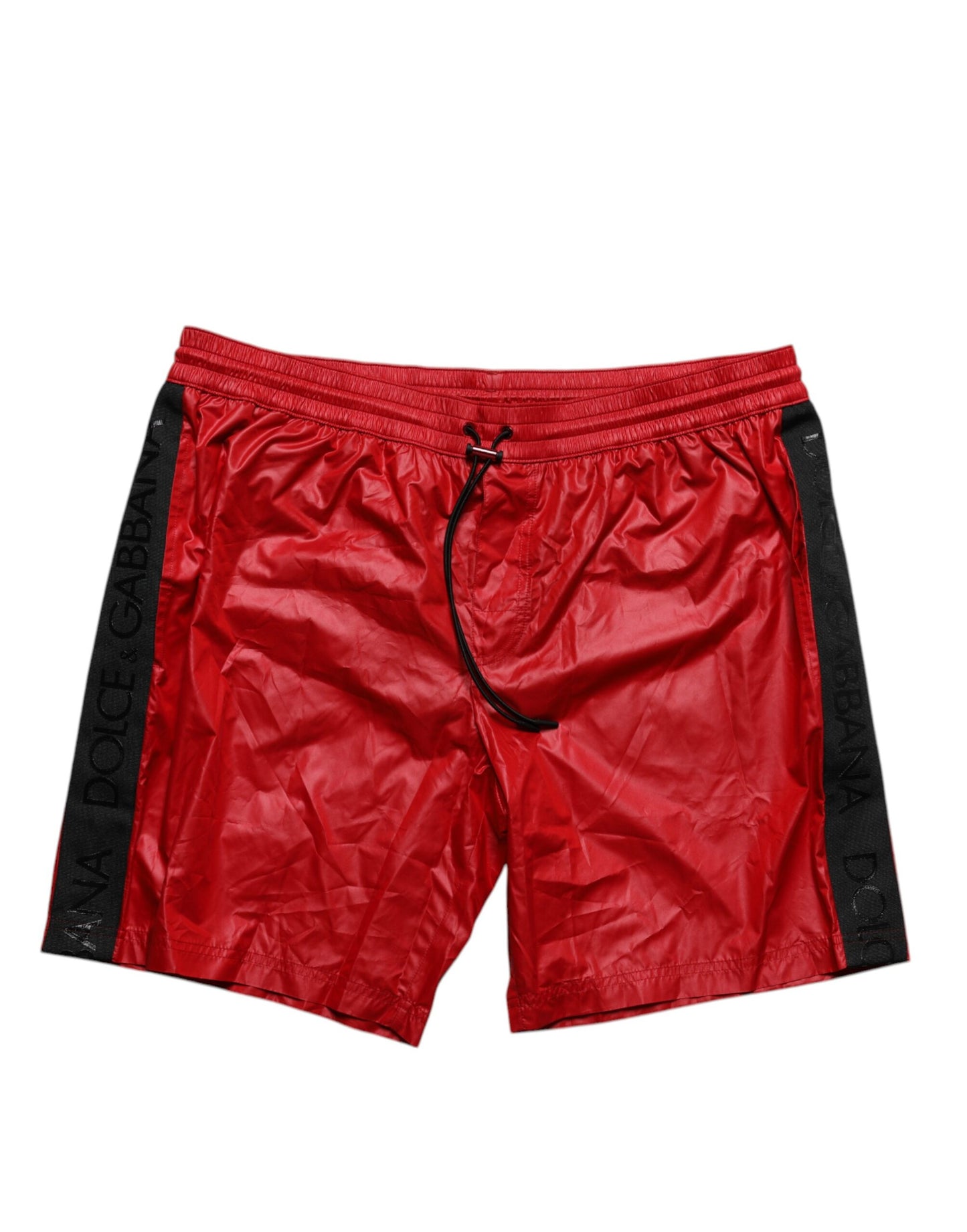 Red Logo Polyester Beachwear Shorts Swimwear