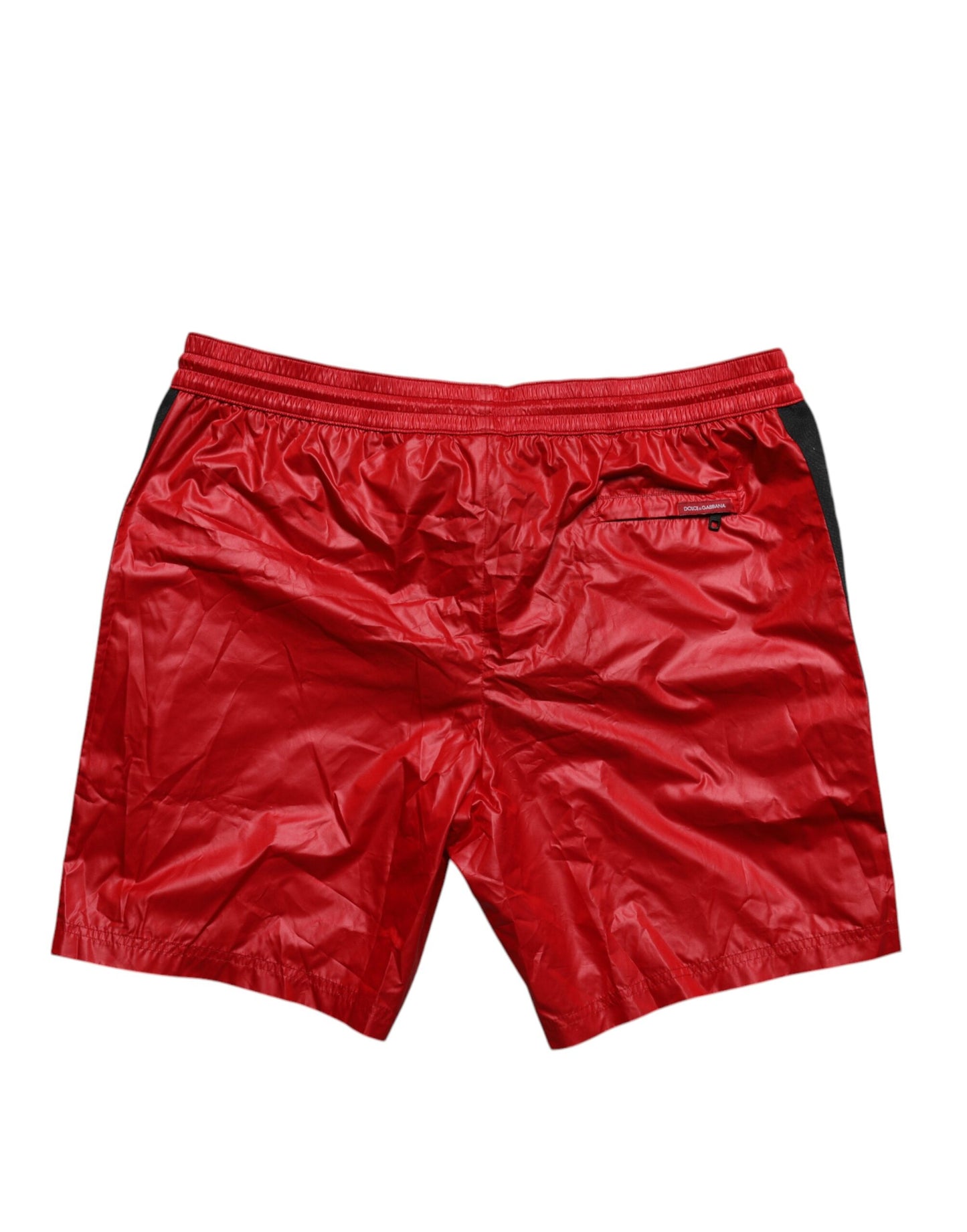 Red Logo Polyester Beachwear Shorts Swimwear