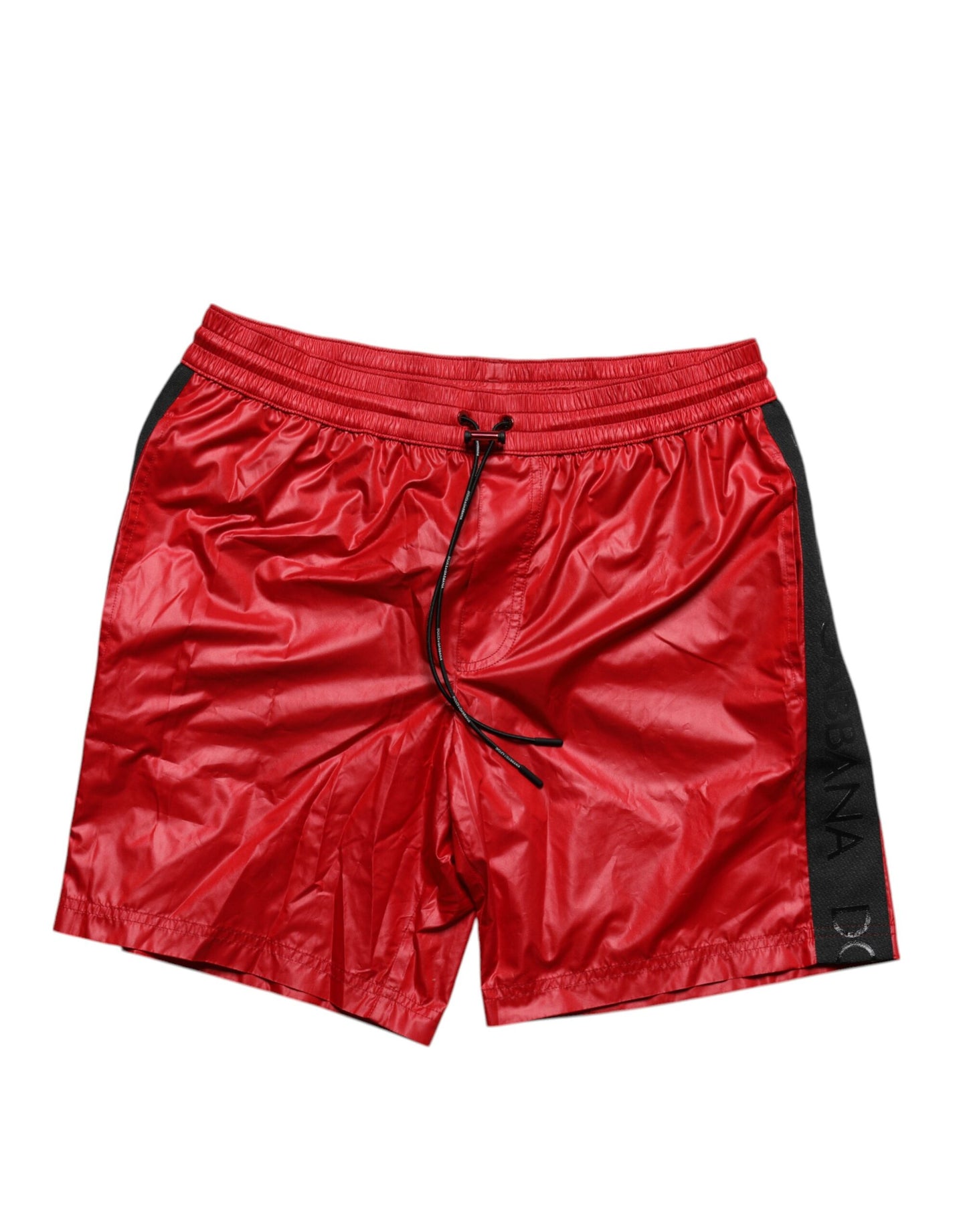 Red Polyester Beachwear Shorts 2Pc Swimwear