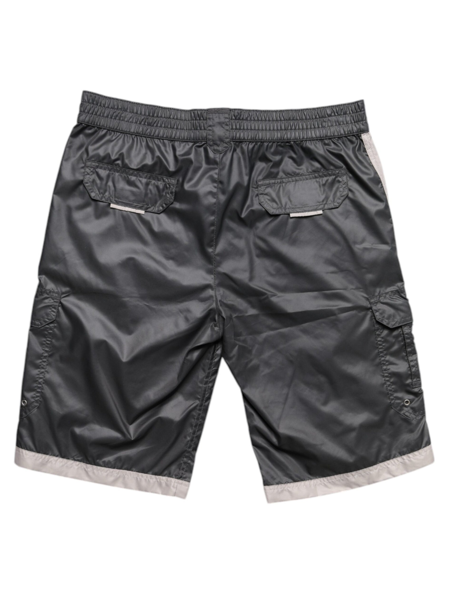 Gray Polyester Beachwear Swim Shorts Swimwear