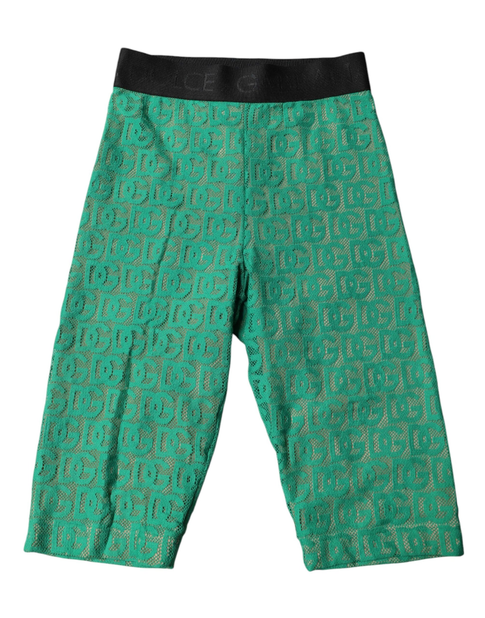 Green Logo Monogram Cropped Tights Underwear