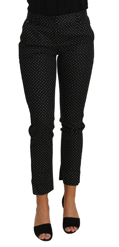 Elegant Polka Dot Cropped Trousers