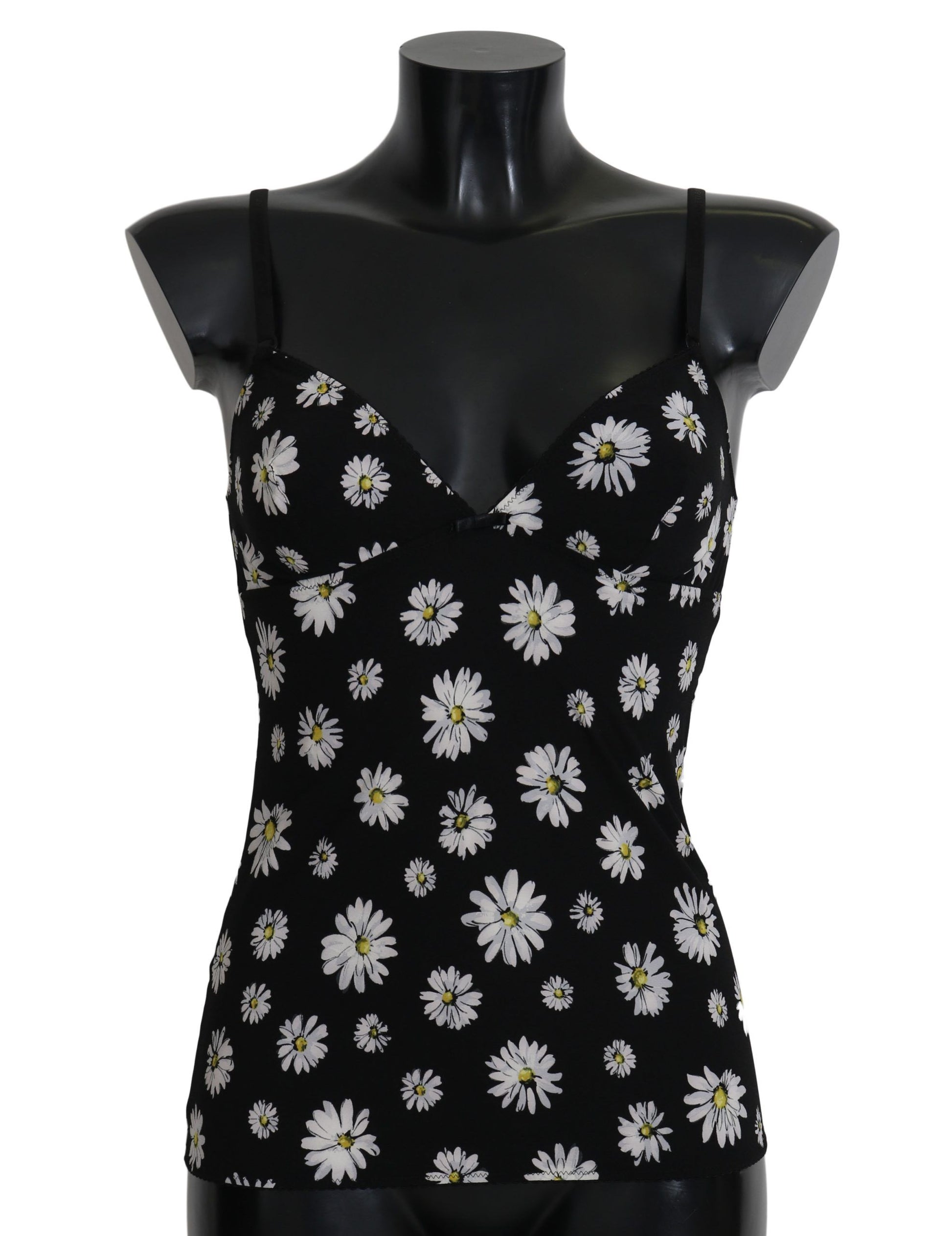 Elegant Black Daisy Floral Lace Chemise Dress