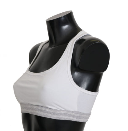 Elegant White Stretch Sport Bra